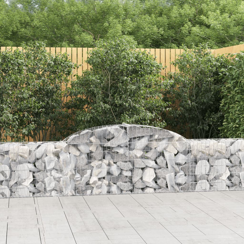 buede gabionkurve 8 stk. 300x30x60/80 cm galvaniseret jern