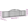 buede gabionkurve 9 stk. 300x30x60/80 cm galvaniseret jern