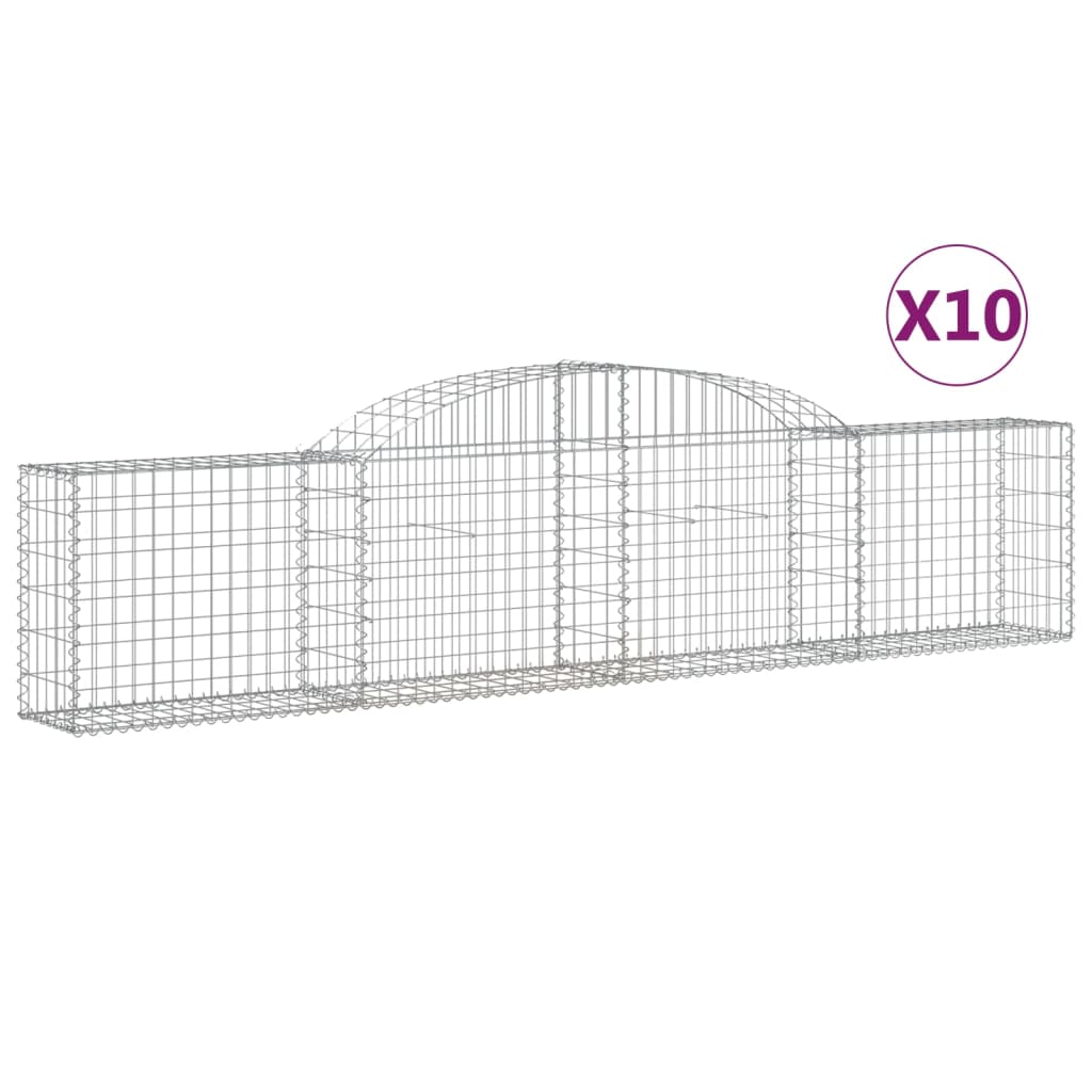 buede gabionkurve 10 stk. 300x30x60/80 cm galvaniseret jern