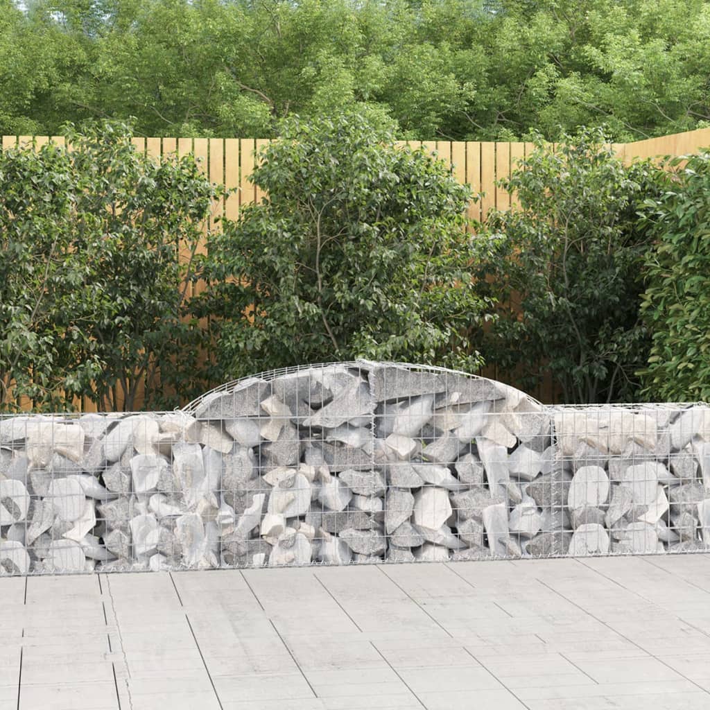 buede gabionkurve 10 stk. 300x30x60/80 cm galvaniseret jern