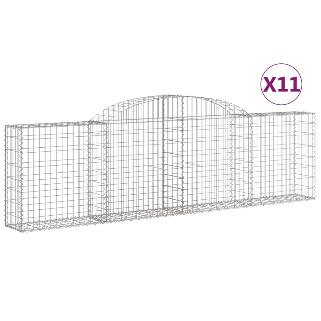 buede gabionkurve 11 stk. 300x30x80/100 cm galvaniseret jern