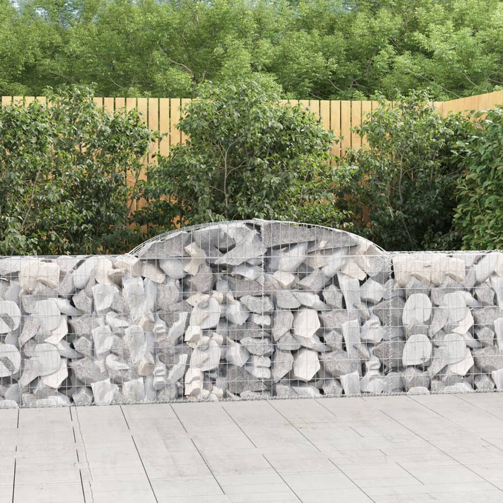 buede gabionkurve 12 stk. 300x30x80/100 cm galvaniseret jern