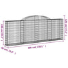 buede gabionkurve 12 stk. 300x30x100/120 cm galvaniseret jern