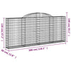 buede gabionkurve 10 stk. 300x30x120/140 cm galvaniseret jern