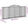 buede gabionkurve 11 stk. 300x30x120/140 cm galvaniseret jern