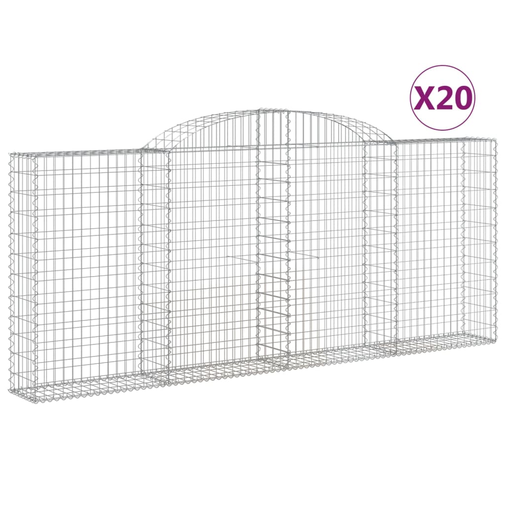 buede gabionkurve 20 stk. 300x30x120/140 cm galvaniseret jern