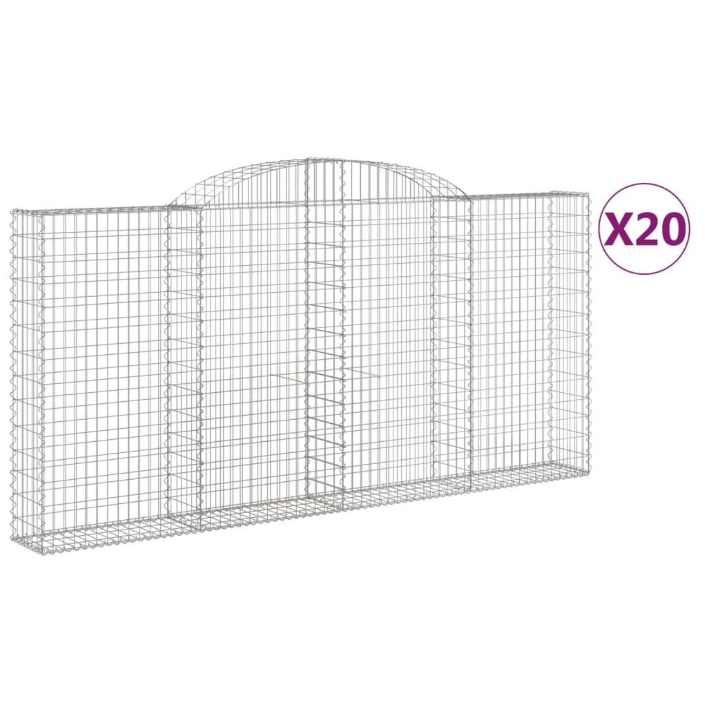 buede gabionkurve 20 stk. 300x30x140/160 cm galvaniseret jern
