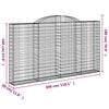buede gabionkurve 6 stk. 300x30x160/180 cm galvaniseret jern
