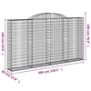buede gabionkurve 7 stk. 300x30x160/180 cm galvaniseret jern