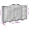 buede gabionkurve 10 stk. 300x30x160/180 cm galvaniseret jern