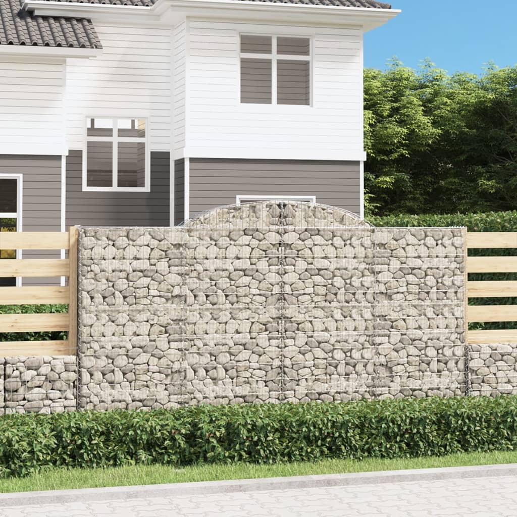 buede gabionkurve 10 stk. 300x30x160/180 cm galvaniseret jern