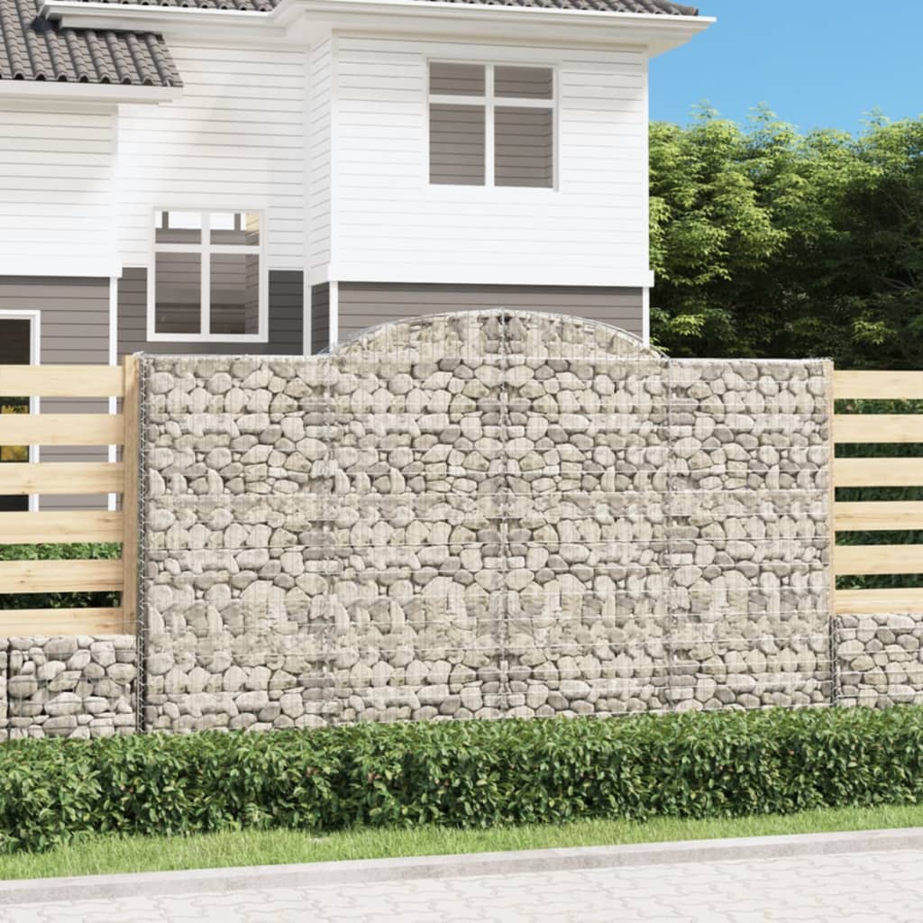 buede gabionkurve 10 stk. 300x30x180/200 cm galvaniseret jern