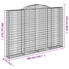 buede gabionkurve 5 stk. 300x30x200/220 cm galvaniseret jern