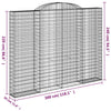 buede gabionkurve 3 stk. 300x30x220/240 cm galvaniseret jern