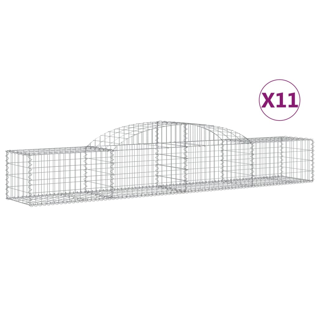 buede gabionkurve 11 stk. 300x50x40/60 cm galvaniseret jern