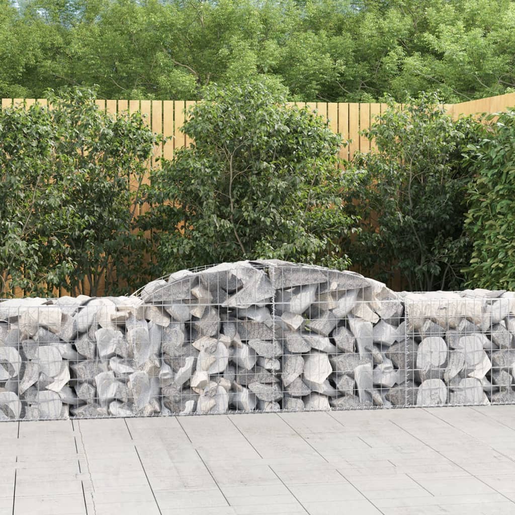 buede gabionkurve 11 stk. 300x50x60/80 cm galvaniseret jern
