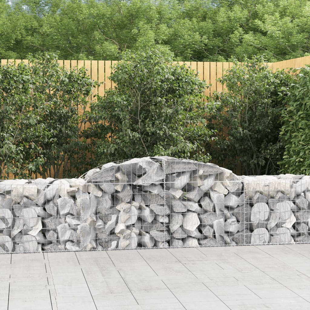buede gabionkurve 12 stk. 300x50x60/80 cm galvaniseret jern