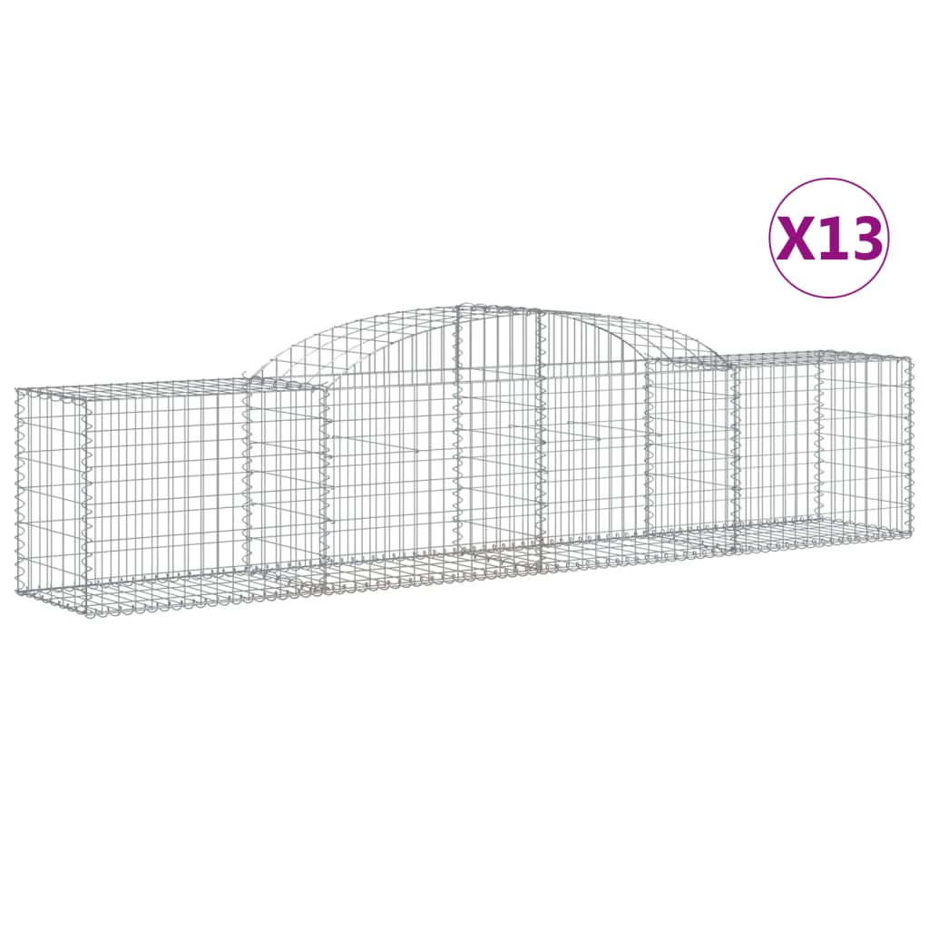 buede gabionkurve 13 stk. 300x50x60/80 cm galvaniseret jern
