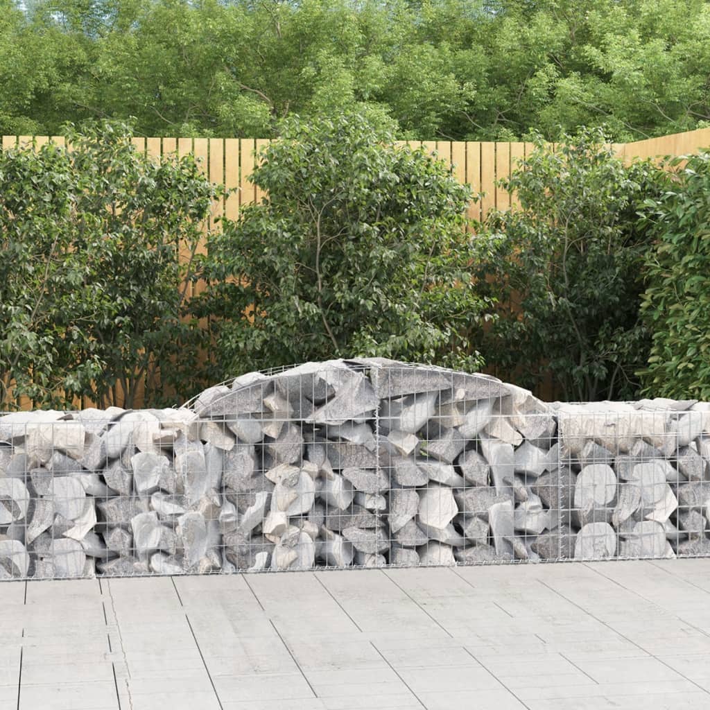 buede gabionkurve 15 stk. 300x50x60/80 cm galvaniseret jern