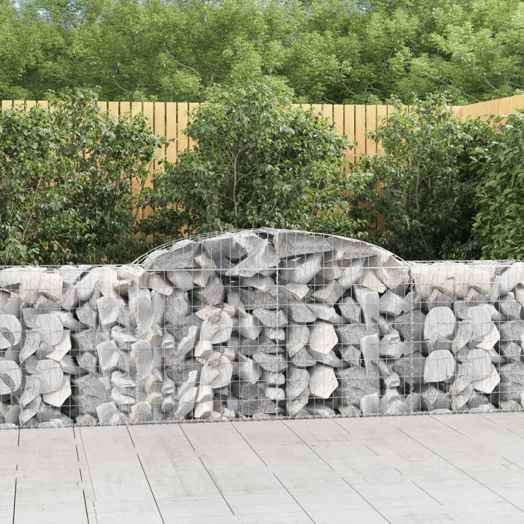 buede gabionkurve 7 stk. 300x50x80/100 cm galvaniseret jern
