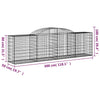 buede gabionkurve 10 stk. 300x50x80/100 cm galvaniseret jern