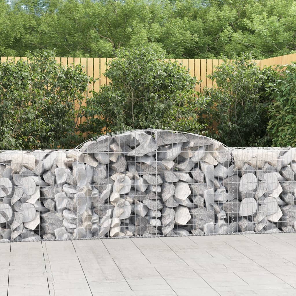 buede gabionkurve 10 stk. 300x50x80/100 cm galvaniseret jern