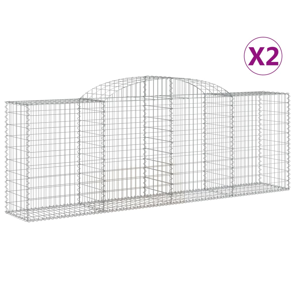buede gabionkurve 2 stk. 300x50x100/120 cm galvaniseret jern