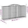 buede gabionkurve 10 stk. 300x50x140/160 cm galvaniseret jern