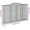buede gabionkurve 10 stk. 300x50x180/200 cm galvaniseret jern