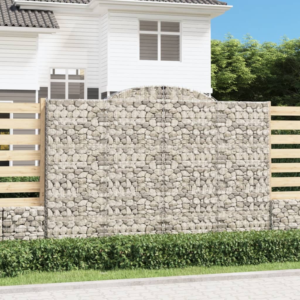 buede gabionkurve 10 stk. 300x50x200/220 cm galvaniseret jern