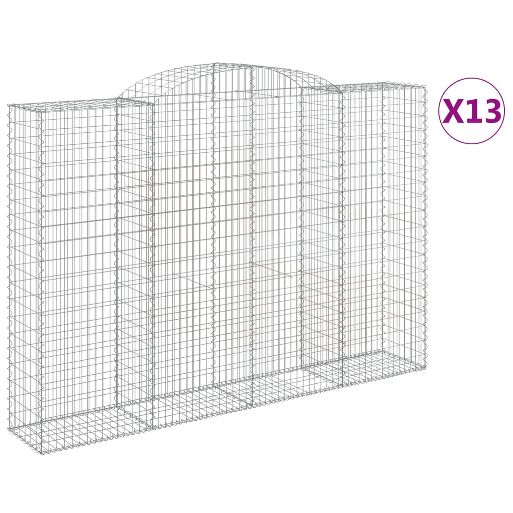buede gabionkurve 13 stk. 300x50x200/220 cm galvaniseret jern