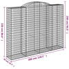 buede gabionkurve 10 stk. 300x50x220/240 cm galvaniseret jern