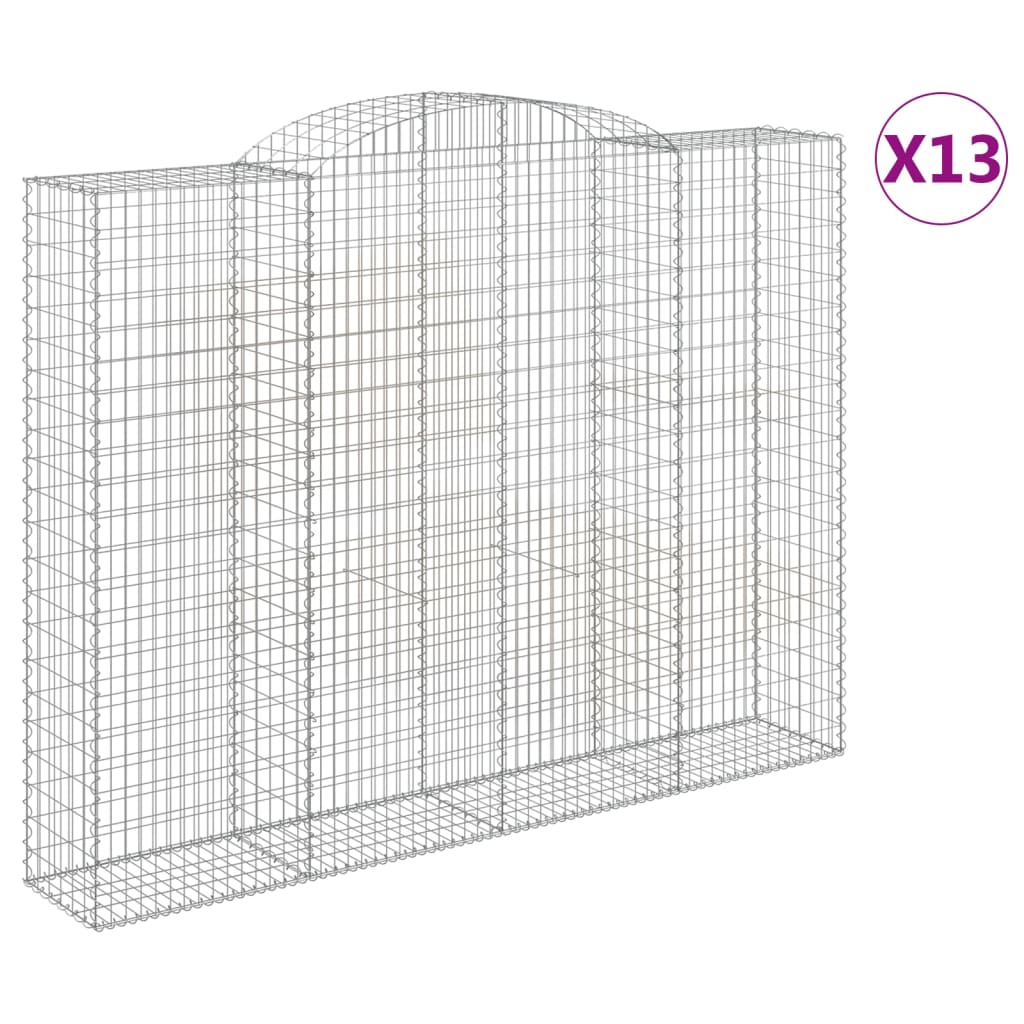 buede gabionkurve 13 stk. 300x50x220/240 cm galvaniseret jern