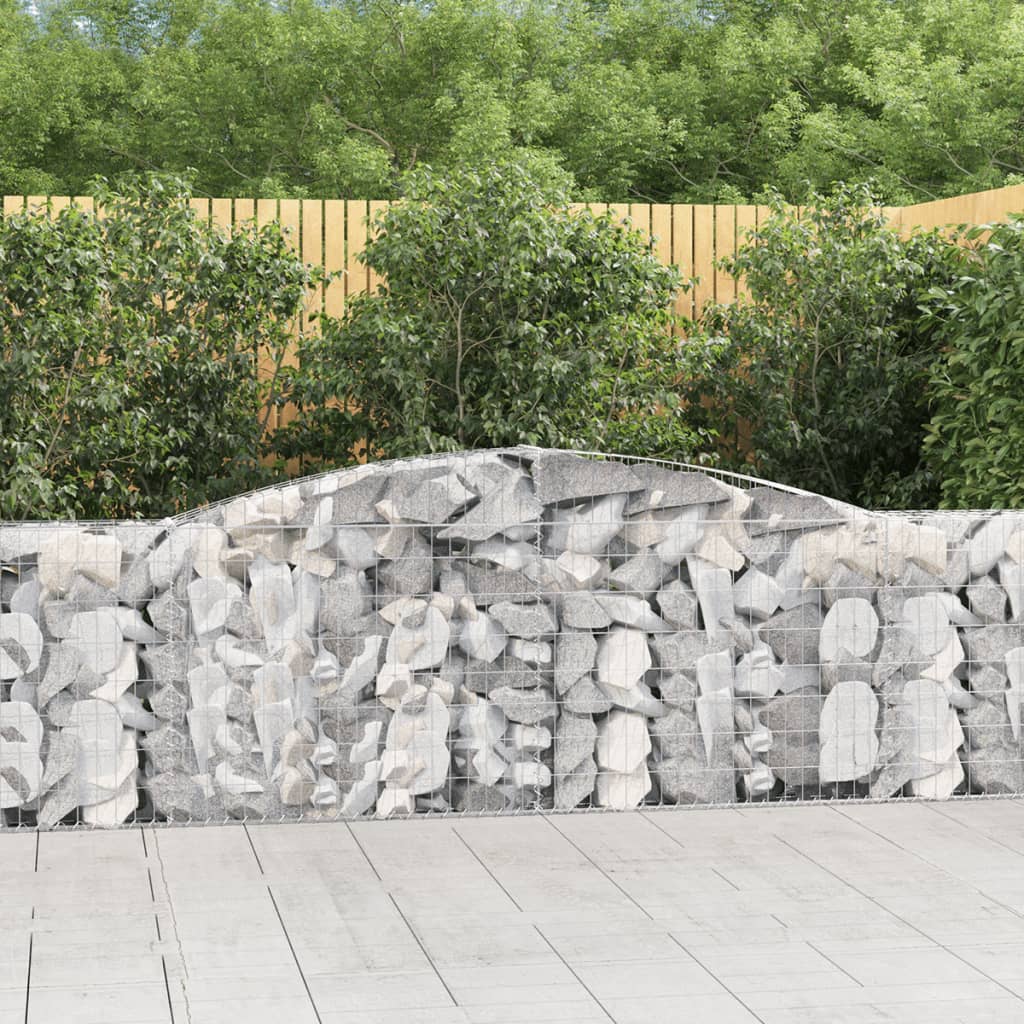 buede gabionkurve 9 stk. 400x30x100/120 cm galvaniseret jern