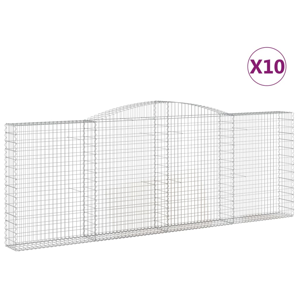 buede gabionkurve 10 stk. 400x30x140/160 cm galvaniseret jern