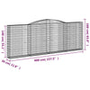 buede gabionkurve 10 stk. 400x30x140/160 cm galvaniseret jern