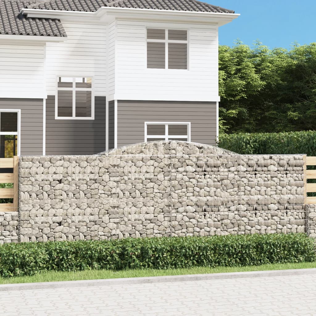 buede gabionkurve 10 stk. 400x30x140/160 cm galvaniseret jern