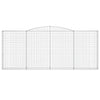 buede gabionkurve 8 stk. 400x30x160/180 cm galvaniseret jern