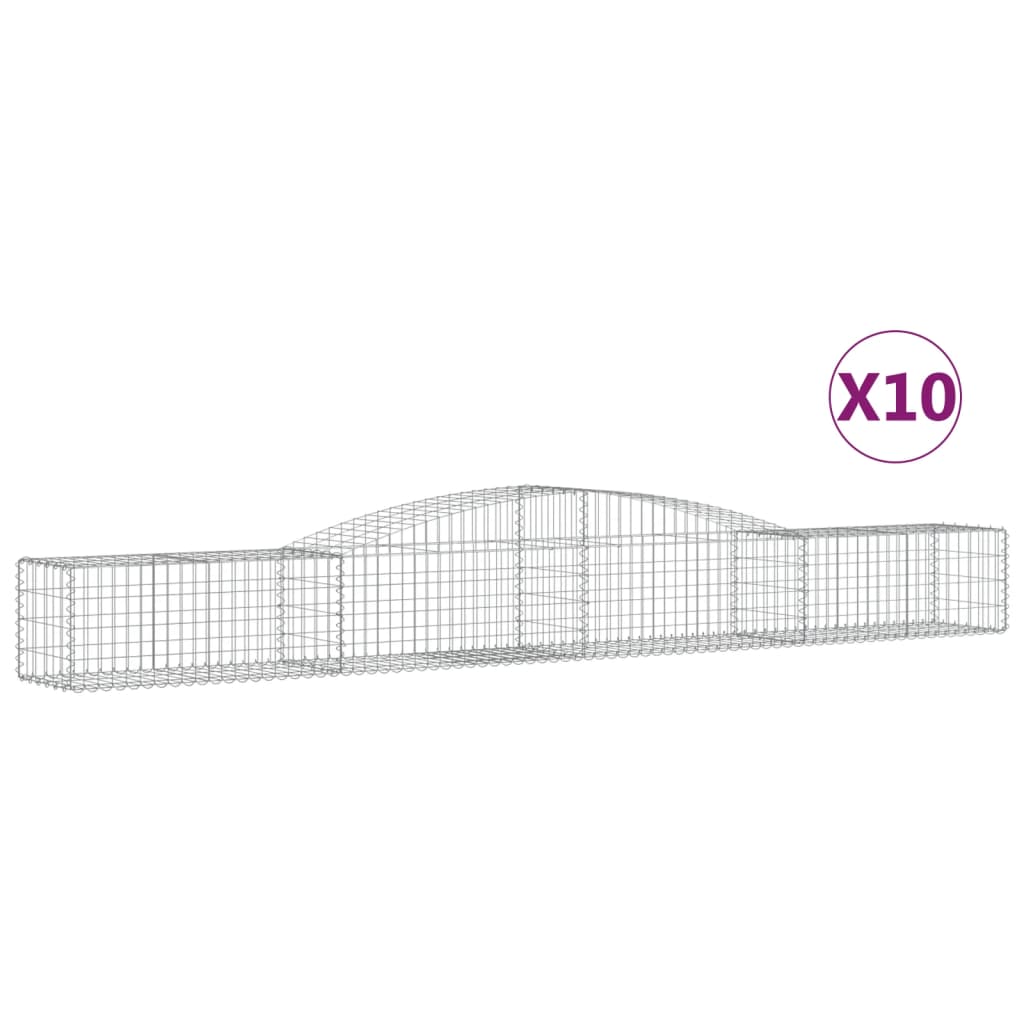 buede gabionkurve 10 stk. 400x50x40/60 cm galvaniseret jern