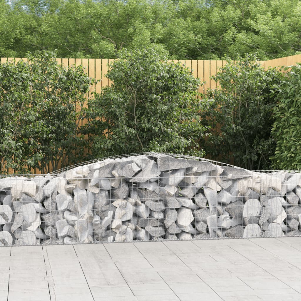 buede gabionkurve 3 stk. 400x50x60/80 cm galvaniseret jern
