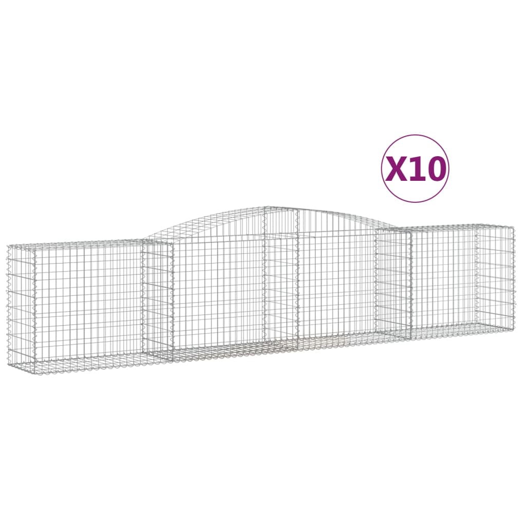 buede gabionkurve 10 stk. 400x50x80/100 cm galvaniseret jern