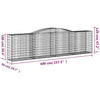 buede gabionkurve 9 stk. 400x50x100/120 cm galvaniseret jern