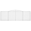 buede gabionkurve 3 stk. 400x50x120/140 cm galvaniseret jern
