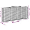 buede gabionkurve 10 stk. 400x50x180/200 cm galvaniseret jern