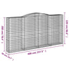 buede gabionkurve 10 stk. 400x50x200/220 cm galvaniseret jern