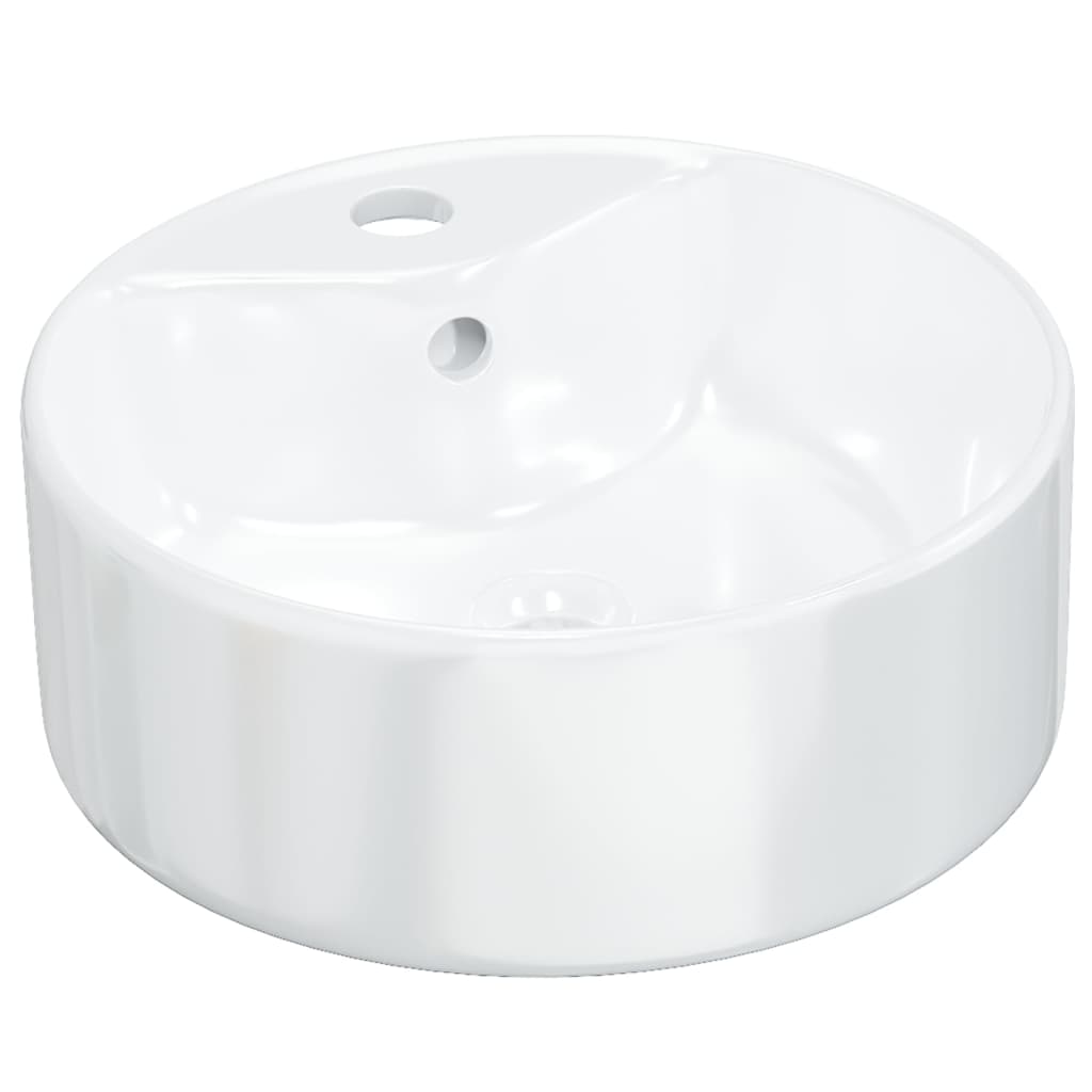 håndvask 40x14,5 cm keramik rund hvid