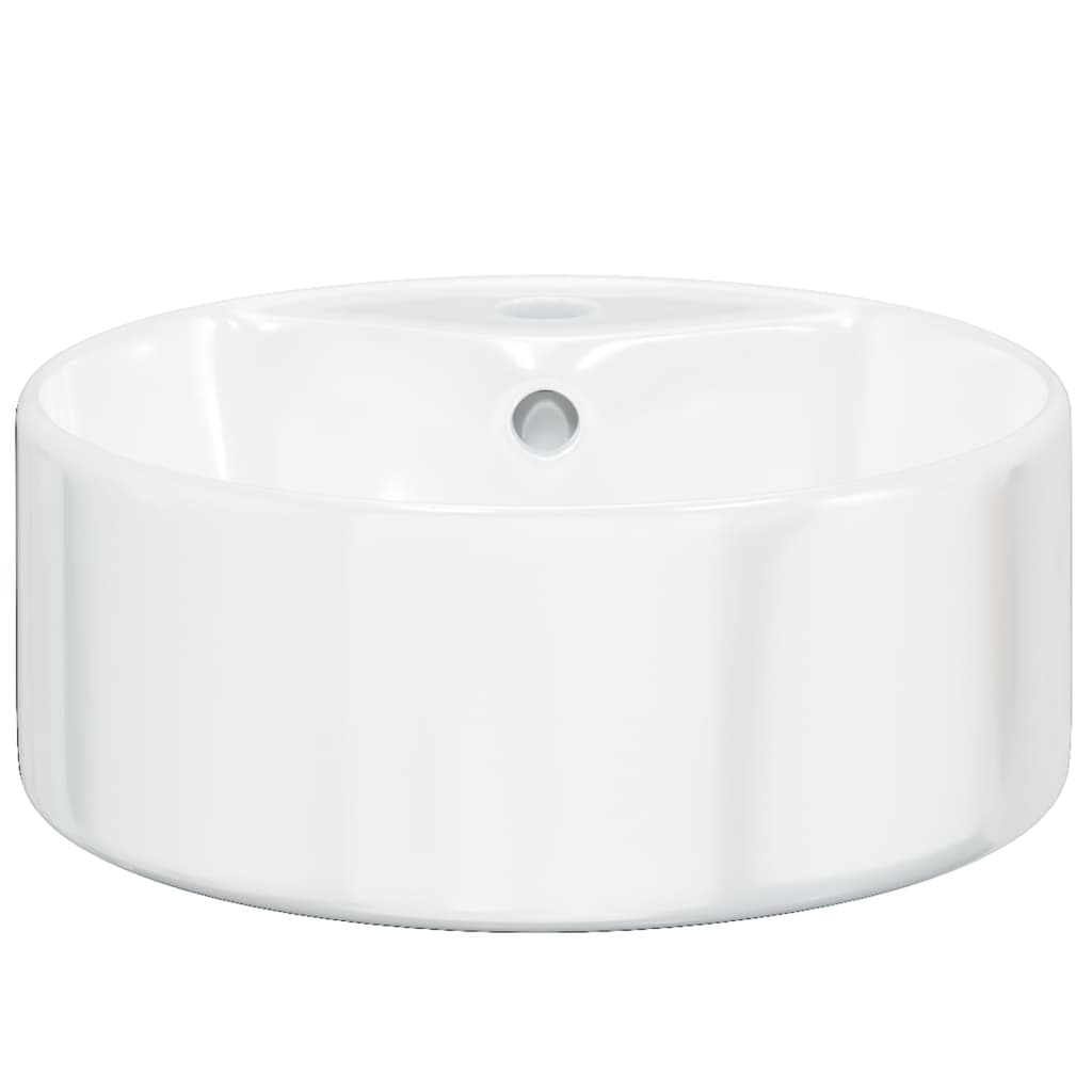 håndvask 40x14,5 cm keramik rund hvid