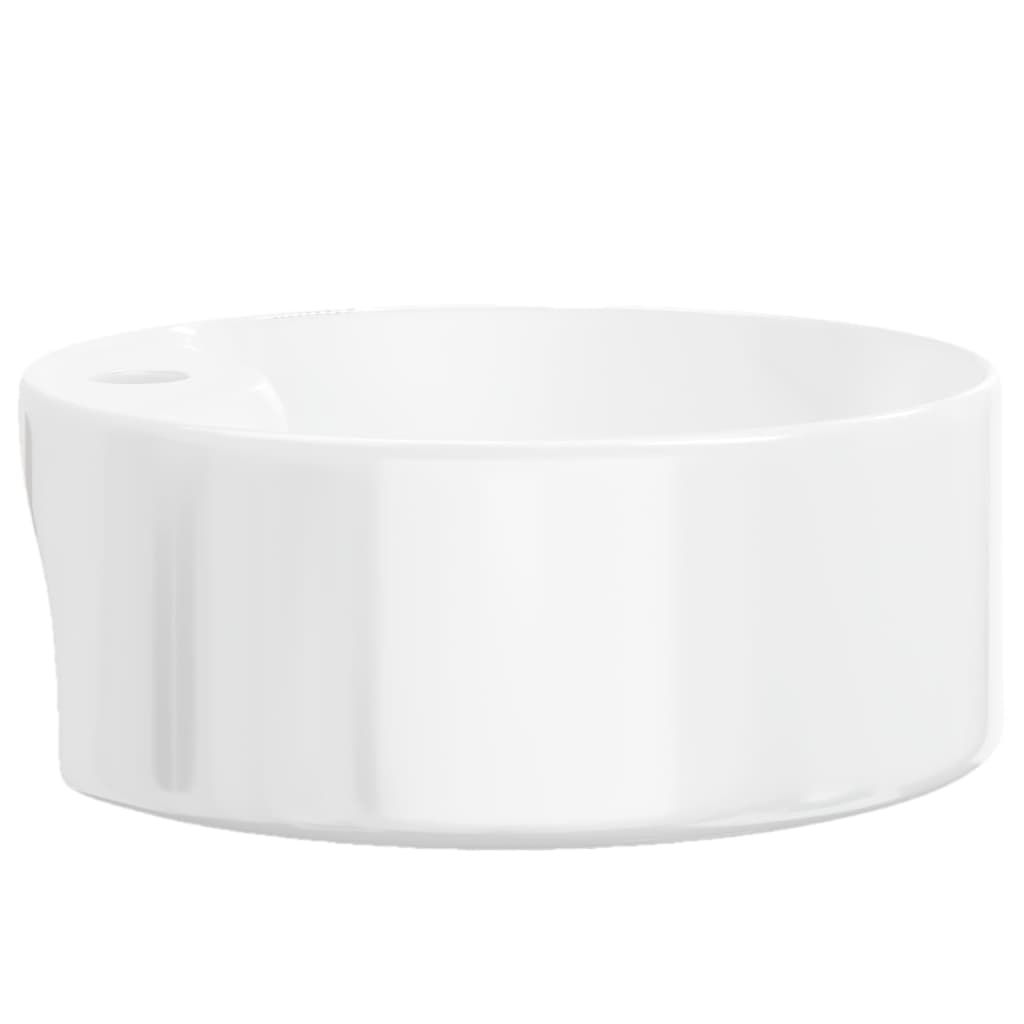 håndvask 40x14,5 cm keramik rund hvid