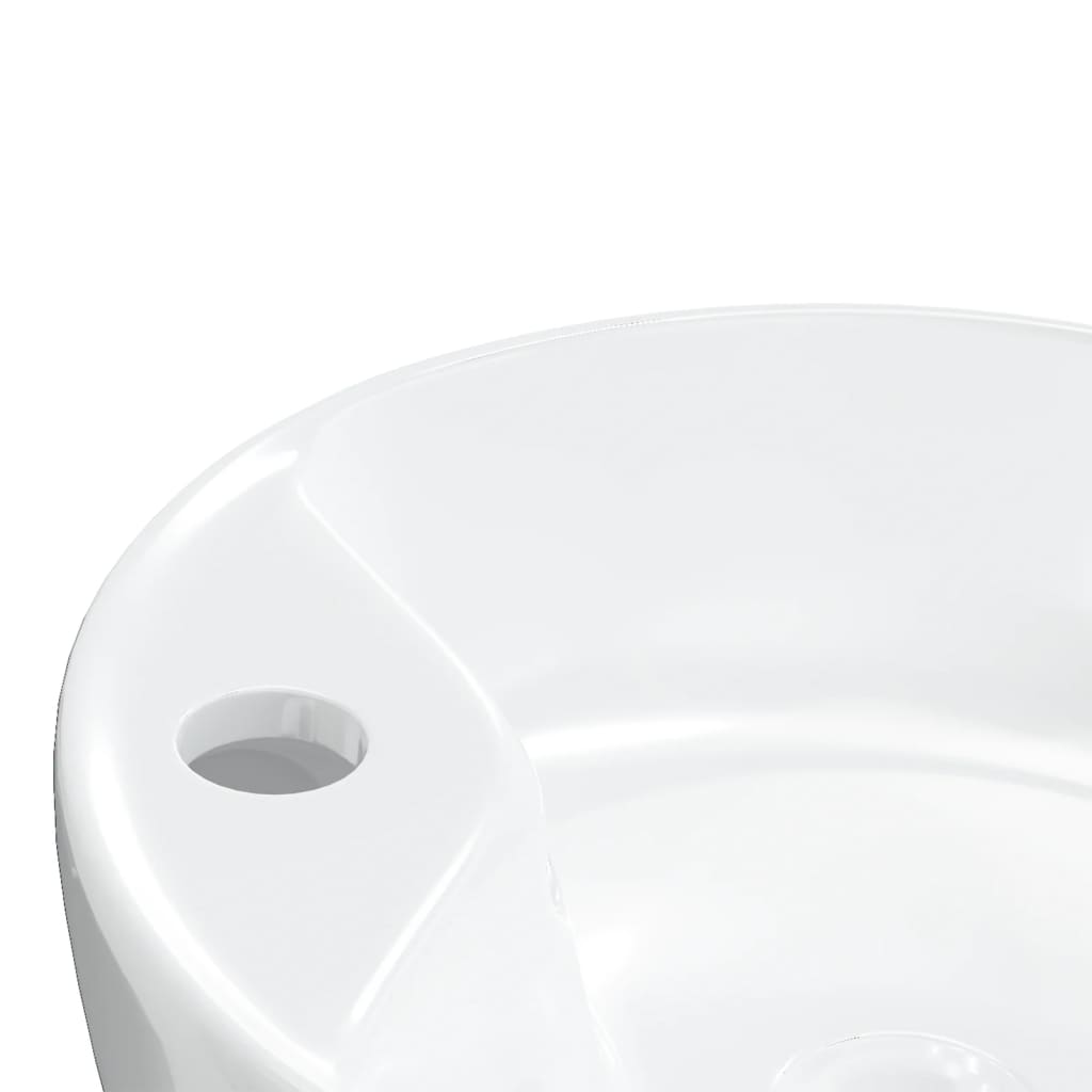 håndvask 40x14,5 cm keramik rund hvid