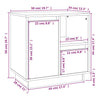 sengebord 50x34x50 cm massivt fyrretræ sort